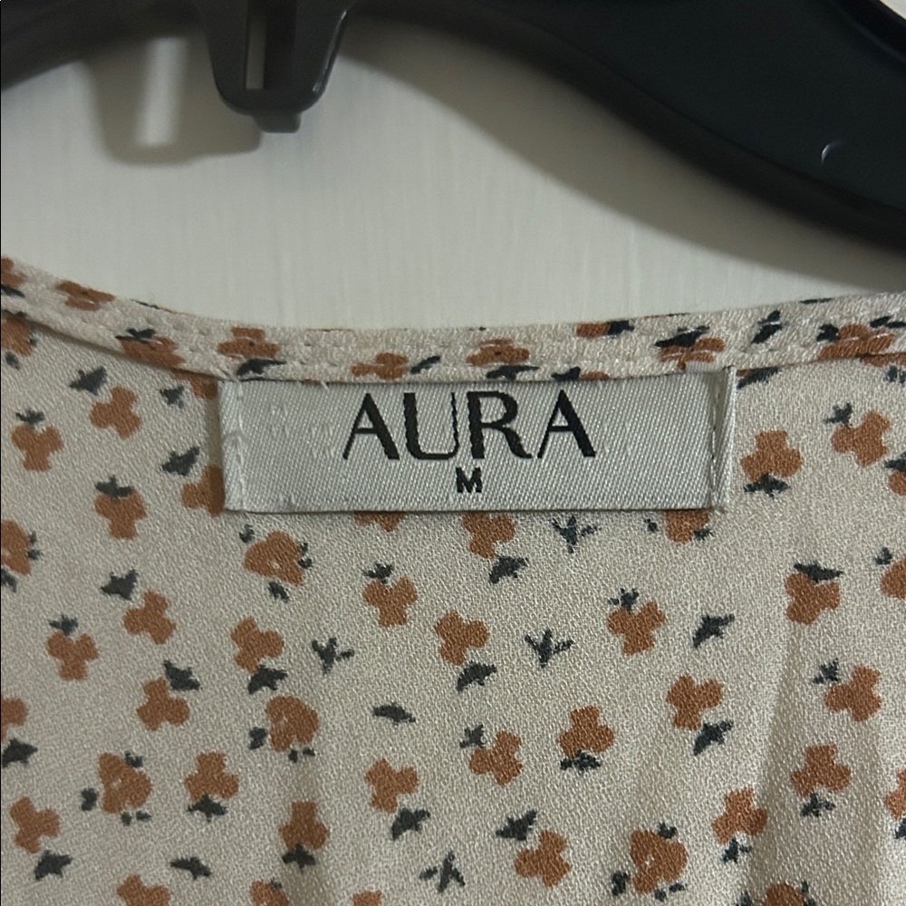 Aura Cream and Black Patterned Long Sleeve Dress - Picture 2 of 5